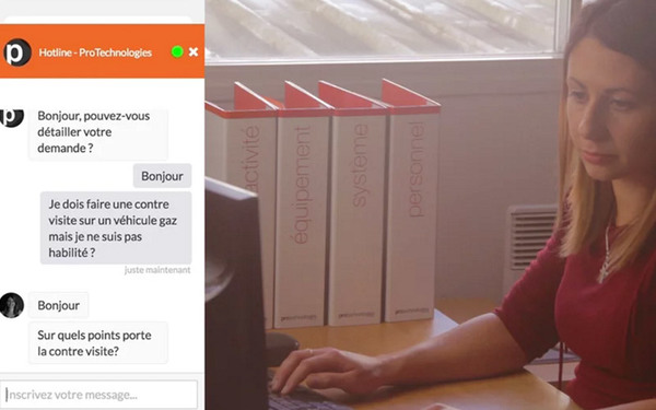 Image qui met en évidence le canal de communication instantanée de la hotline de ProTechnologies